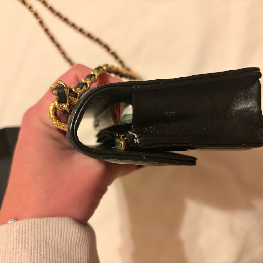 Chanel Black Quilted Mini Bag with Gold Chain - Picture 7 of 11